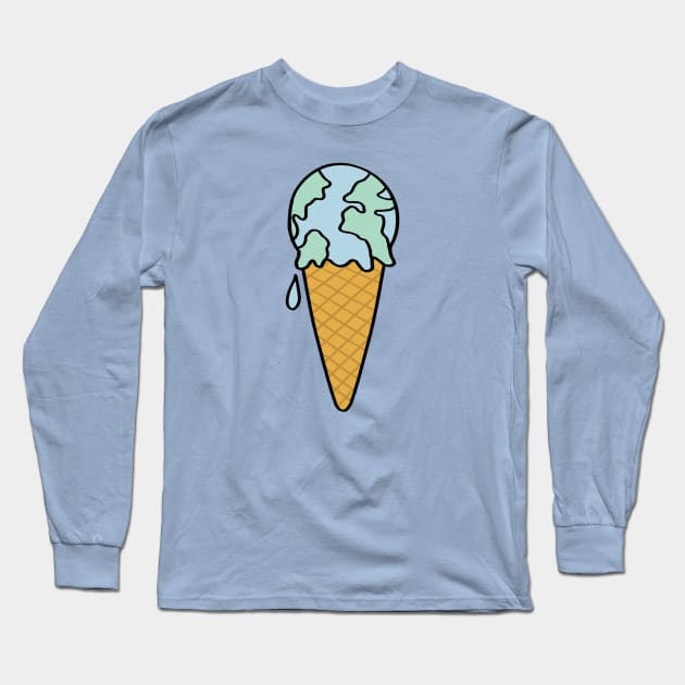 Ice cream earth Long Sleeve T-Shirt by ballooonfish